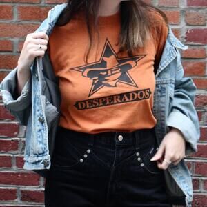 Vintage Desperados Baseball Graphic T-Shirt | Burnt Orange | S